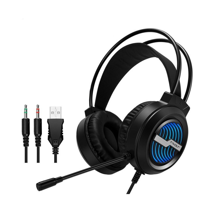 Micro Casque Gamer Filaire T-WOLF H130 RGB - Noir