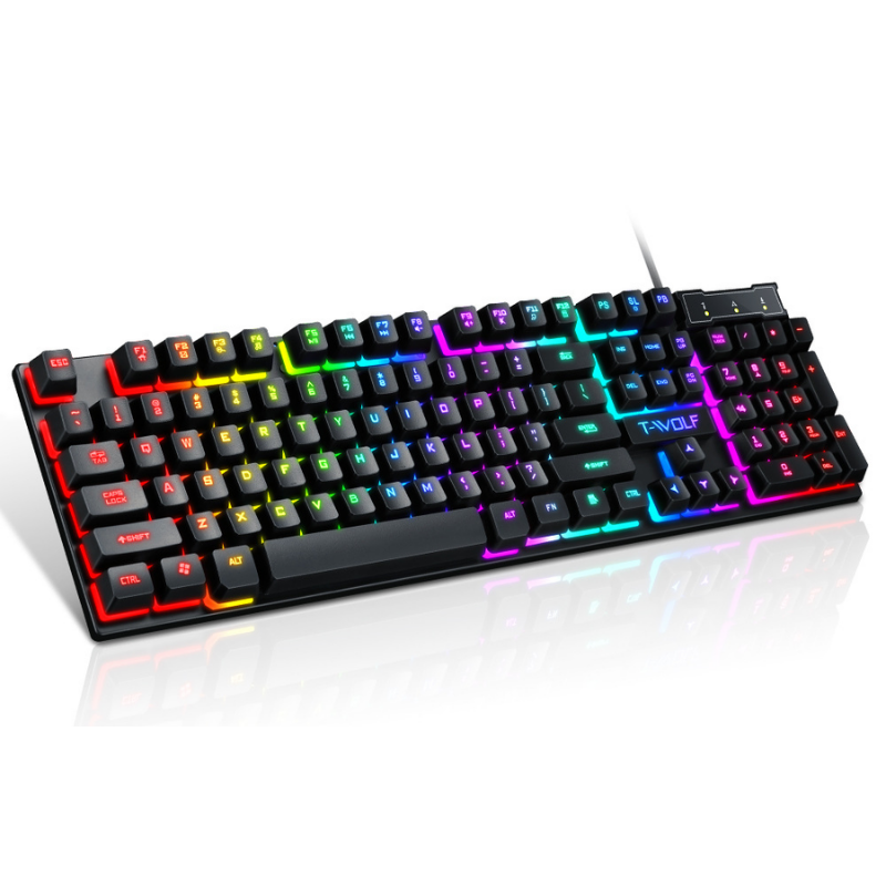 Clavier Gamer Filaire SEMI MECANIQUE T-WOLF T20...