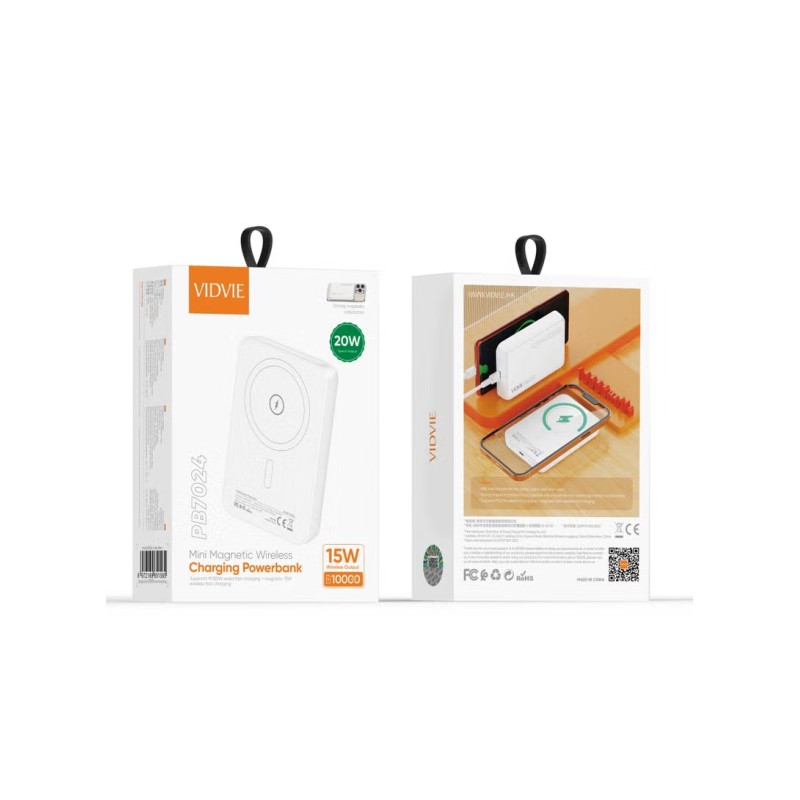 Power Bank Magnétique Vidvie 10000 mAh 15W