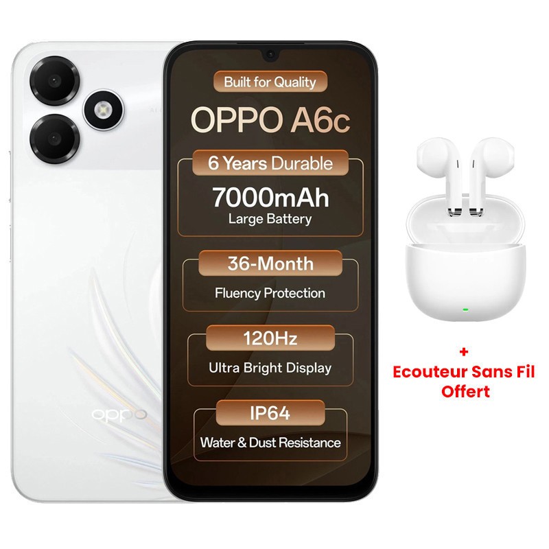 Smartphone Oppo A6c 4Go 128Go Marron