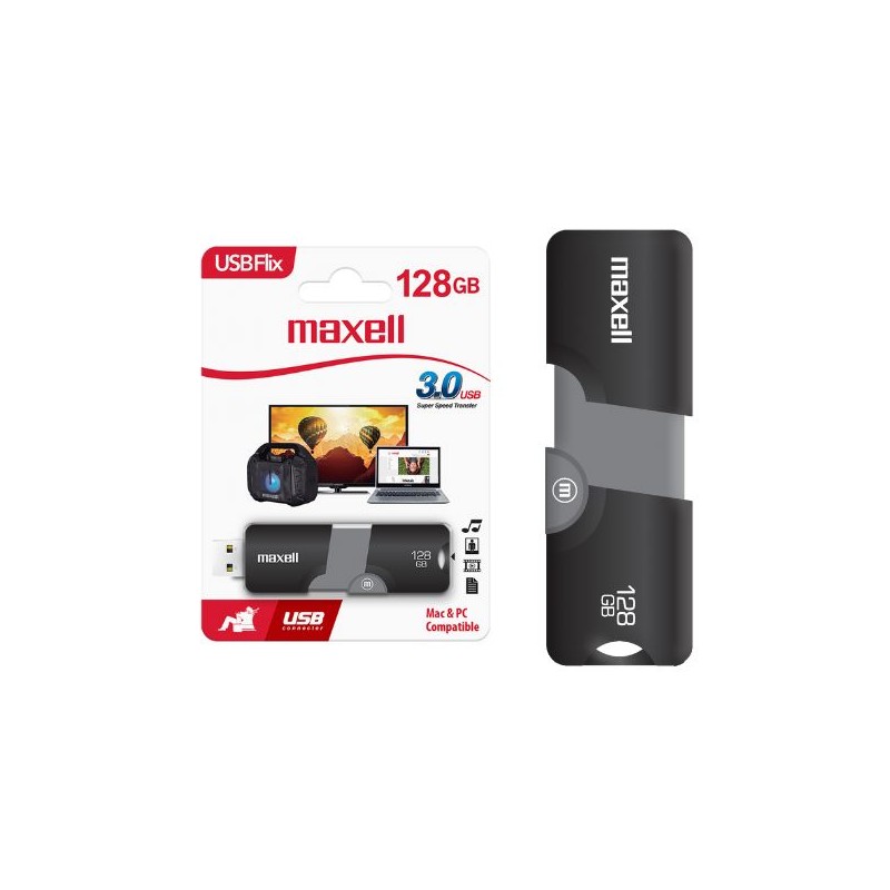 Clé USB 128 Go Maxell, USB 3.0, Noir